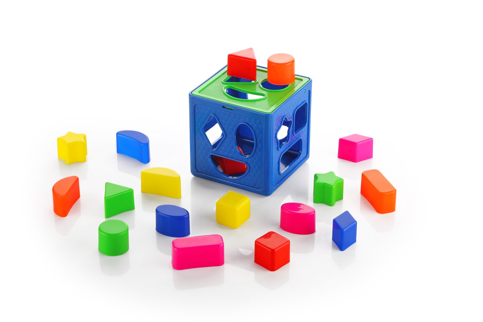 BitFeex Shape Sorting Cube with 18 Shape and Different Color Kids Activity Toys Learning and Educational Toys - 18 Pieces