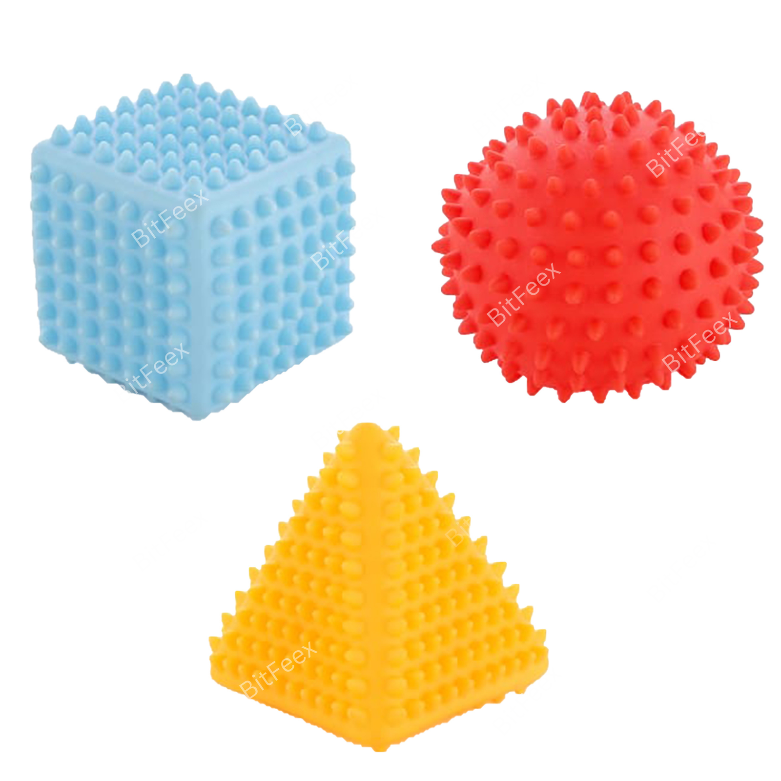 BitFeex Squeezy Shape Squeeze Noise Good As Bath Toys Chu Chu Funny Toy (Color may vary, Pack of 3 pcs)