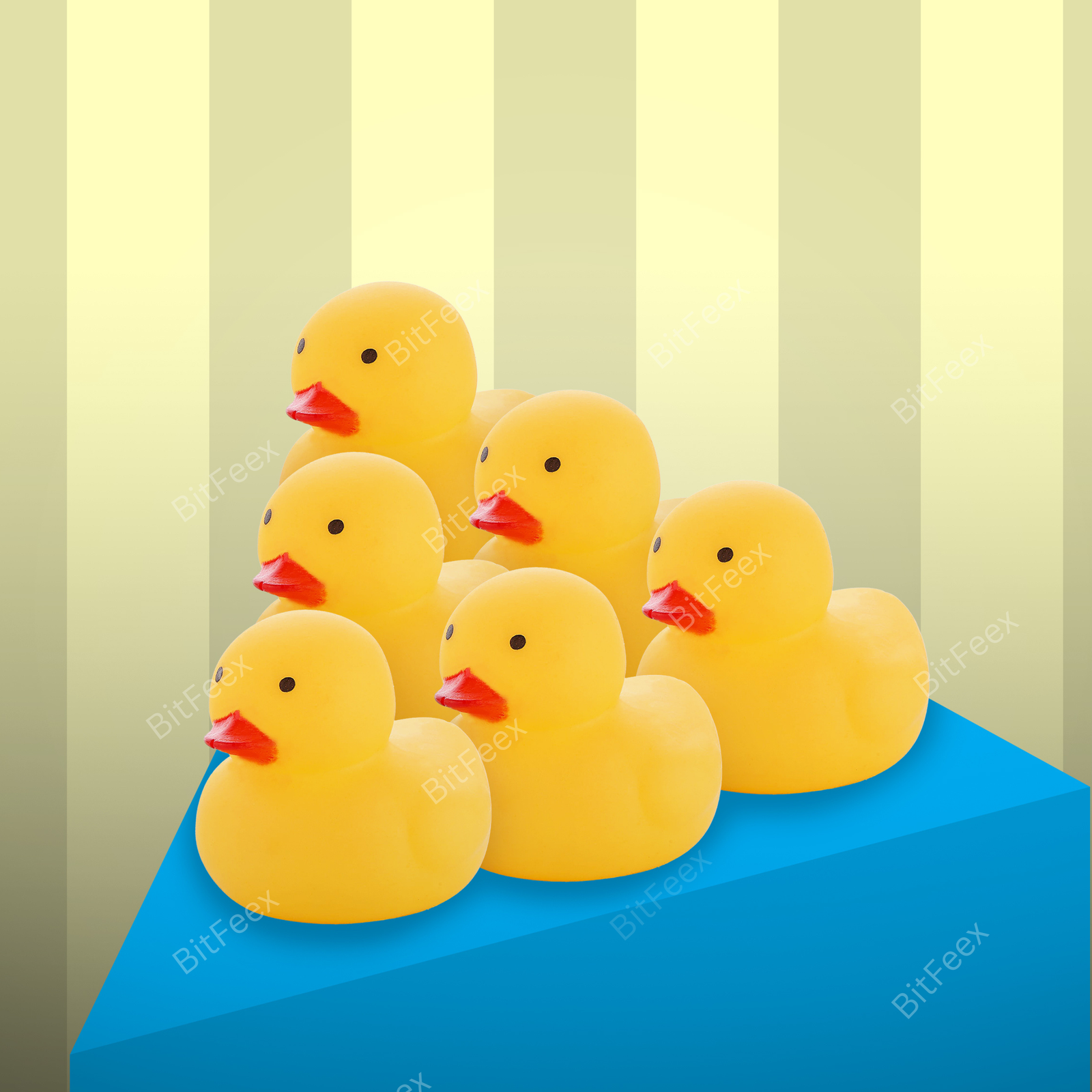 BitFeex Squeezy Duck Shape Toy Soft Rubber, Chu Chu Sound, Fun Bath Time Toy for Kids 1+ Years, 6 pcs Duck, Color May Vary