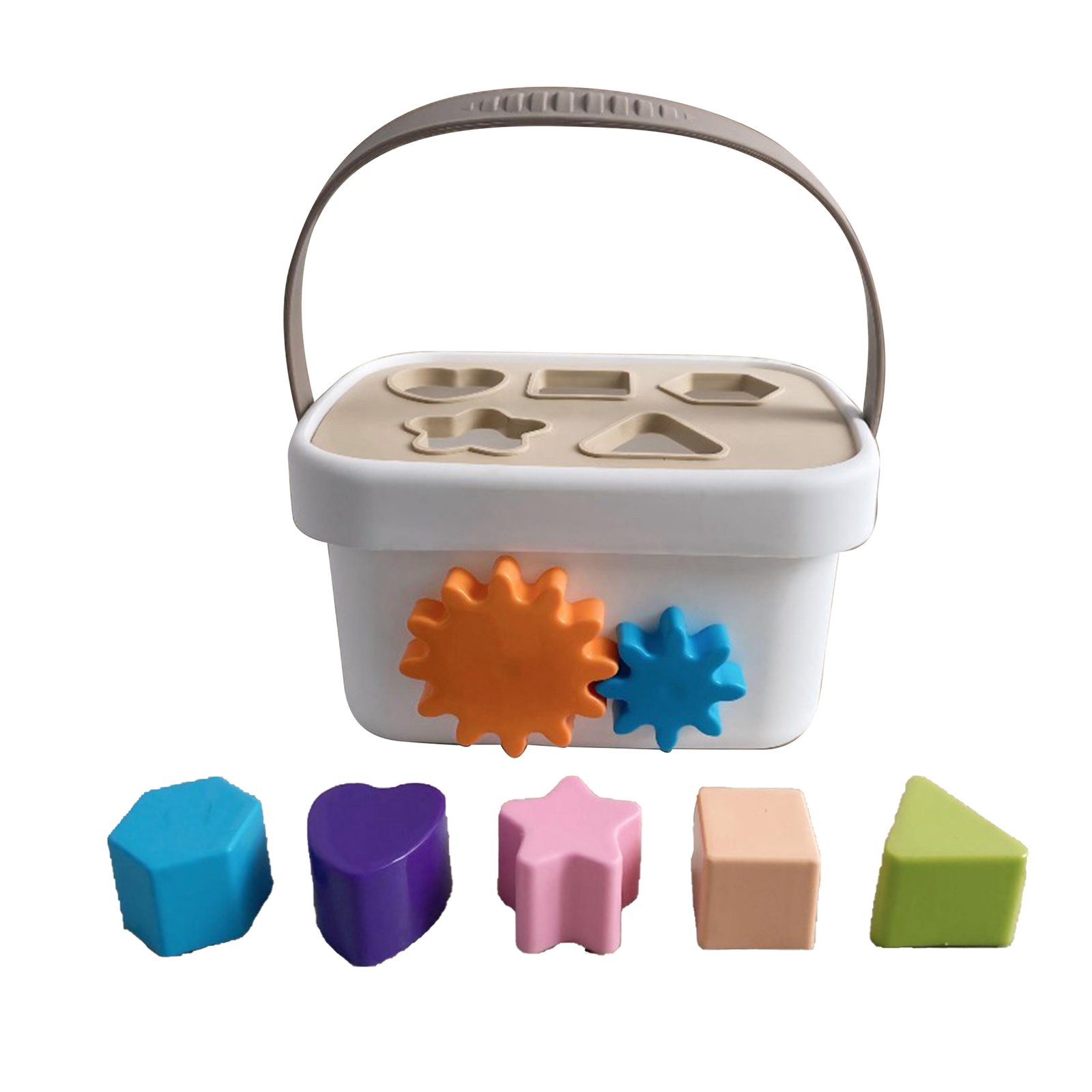 BitFeex Baby First Block Shape Sorting Learn Shape Sorter Color Blocks 15 Pieces - Multicolour