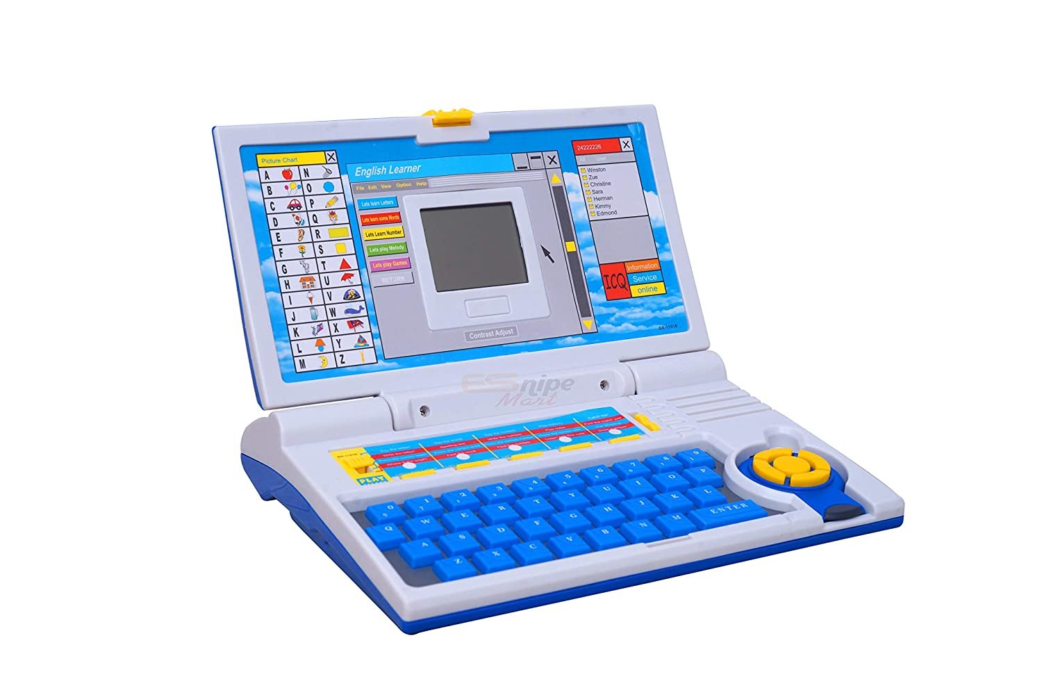 BitFeex Educational Laptop Computer Toy Fun and Interactive Learning Tool - Blue & Grey