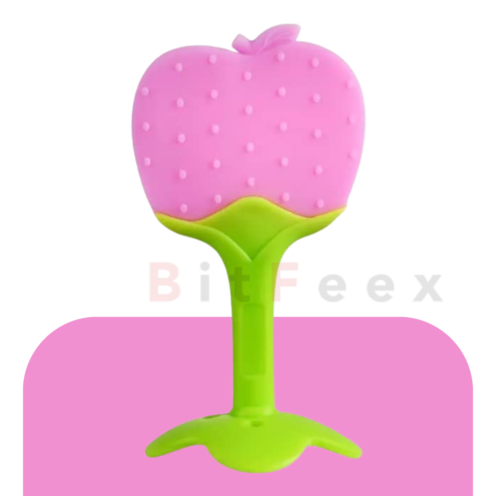 BitFeex Teether Silicone Baby Teether Pacifier Fruit Shape Baby Toys Infants Dental Care-Apple