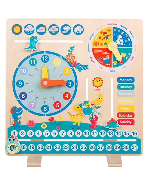 BitFeex My Complete Learning Calendar Wood Montessori Learning Calendar for Kids - Days, Dates, Weather, Seasons, Hours, Minutes Gifts for Toddlers Early Learning Toy for Kids 3+ Years Old