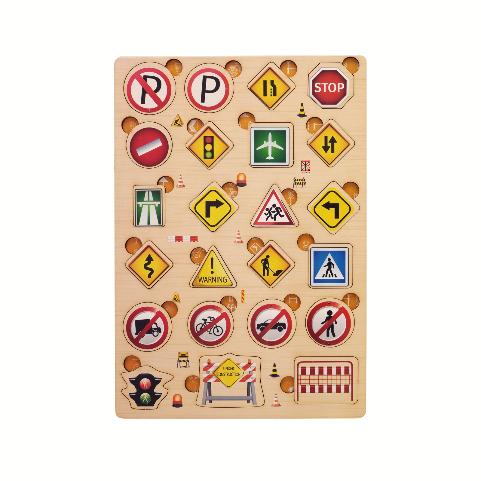 BitFeex Traffic Signs Wooden Puzzle Young Minds With Traffic Signs Puzzle For Kids Educational Puzzle Fun Puzzle Set Teaching Traffic Safety - 23 Pieces